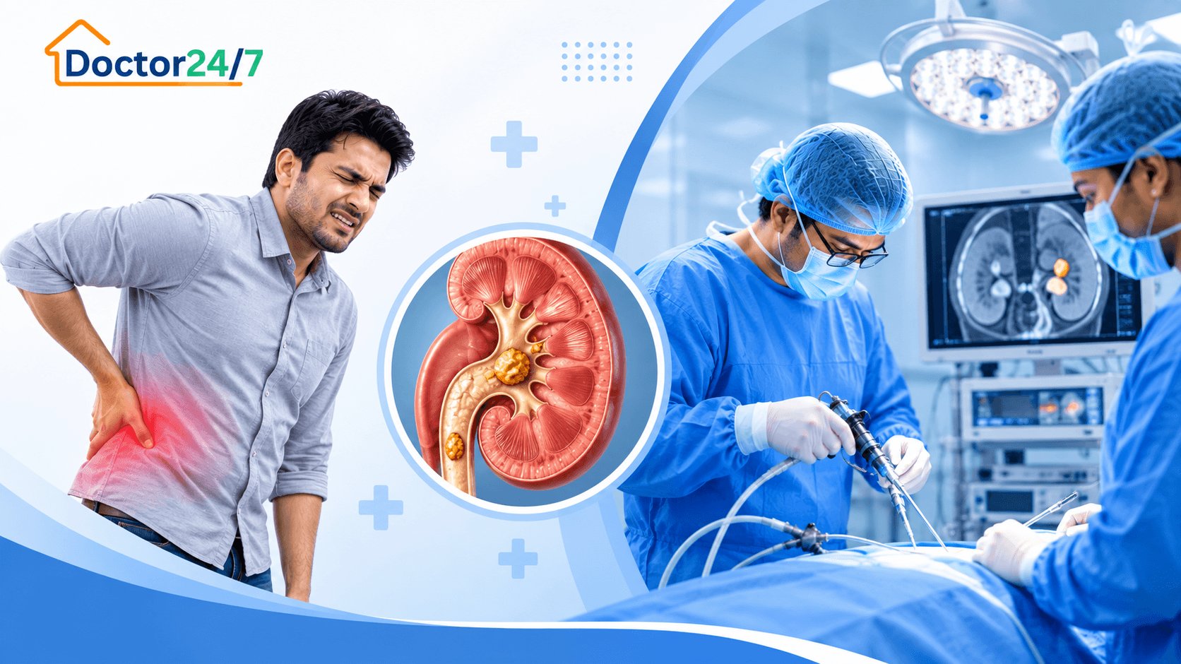 Doctor consulting a patient about kidney stone surgery (pcnl)